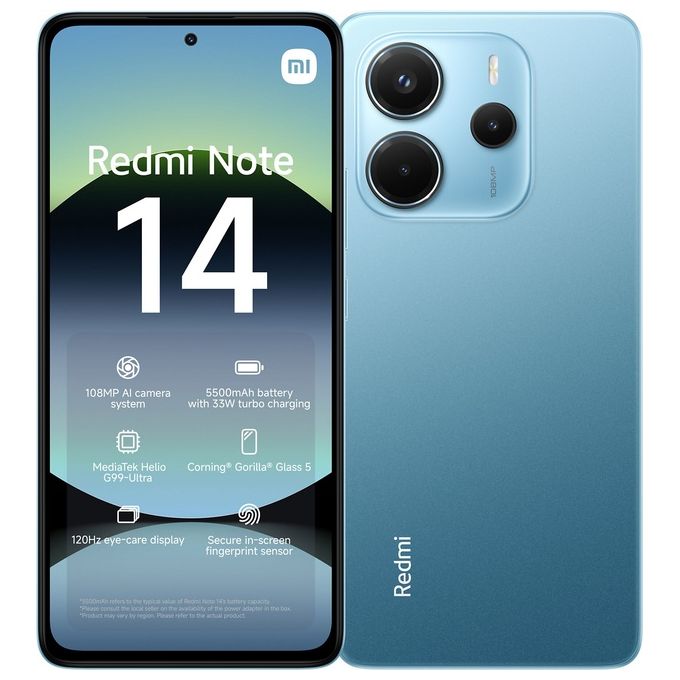 Image of Xiaomi rossomi Note 14 8-256Gb 6.67'' Amoled 120Hz Dual Sim Ocean Blue