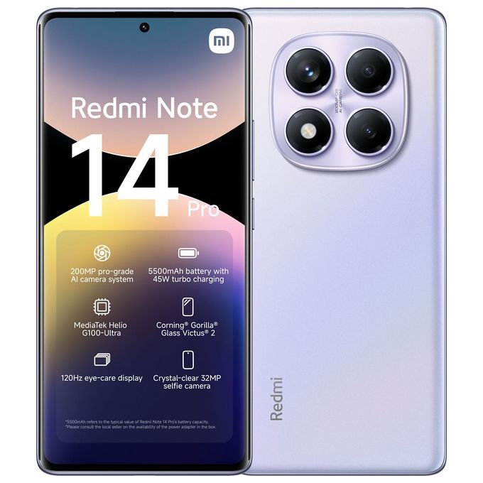 Image of Xiaomi rossomi Note 14 Pro 8-256Gb 6.67'' Amoled 120Hz Dual Sim Aurora Purple