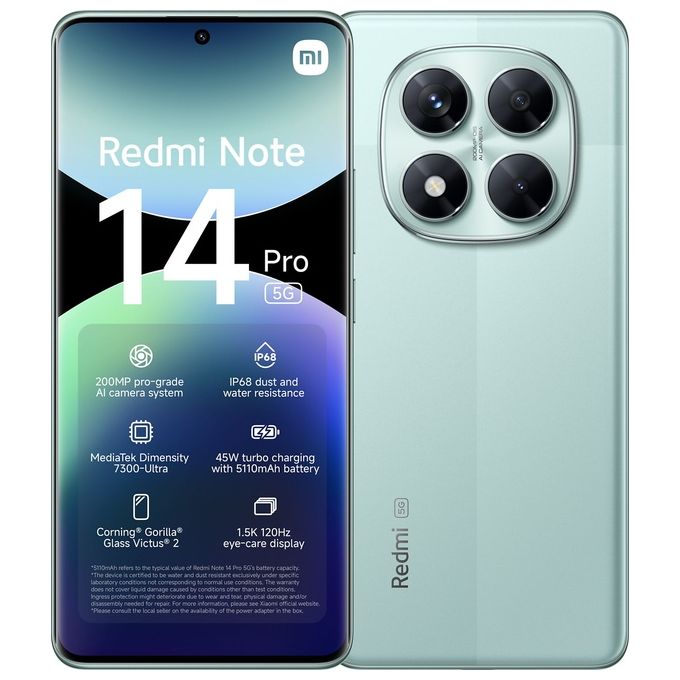 Image of Xiaomi rossomi Note 14 Pro 5G 8-256Gb 6.67'' Amoled 120Hz Dual Sim Coral Verde