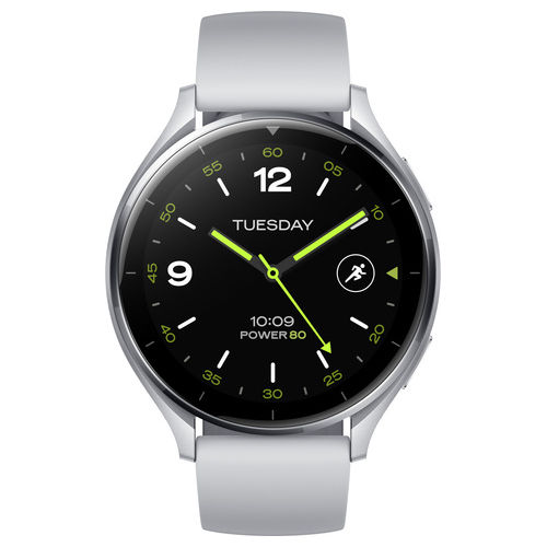 watch 2 smartwatch argento 46mm gps wear os display amoled 1.43 pollici
