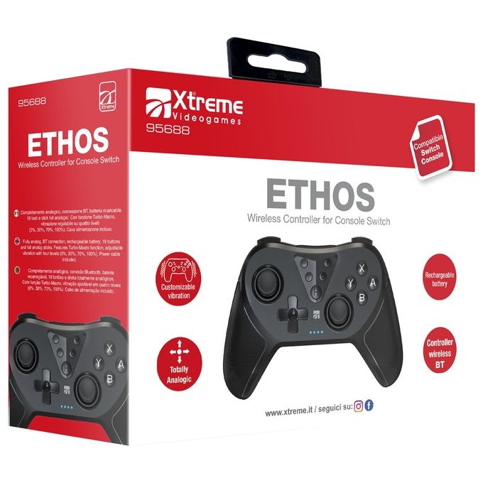 Xtreme Gamepad 95688 Wireless Compatibile con Nintendo Switch Colore Nero
