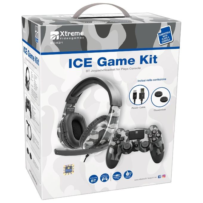 Xtreme Videogames ICE Game Kit Formato da Joypad Bluetooth e Cuffia Stereo con Filo per Console Playstation 4 e 5