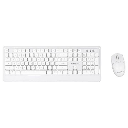 Yashi MY538 Exclusive Multimedia Keyboard and Mouse Wireless Kit White