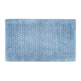 Tappeto Bagno Quarzo Bianco Esagono Blu