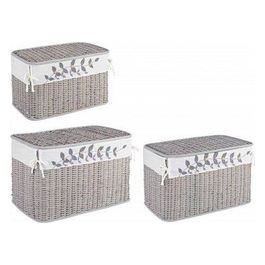 Set Porta Oggetti Con Coperchio Grigio