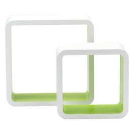 Set 2 Mensole Fmb Rettangolare Bianco Verde