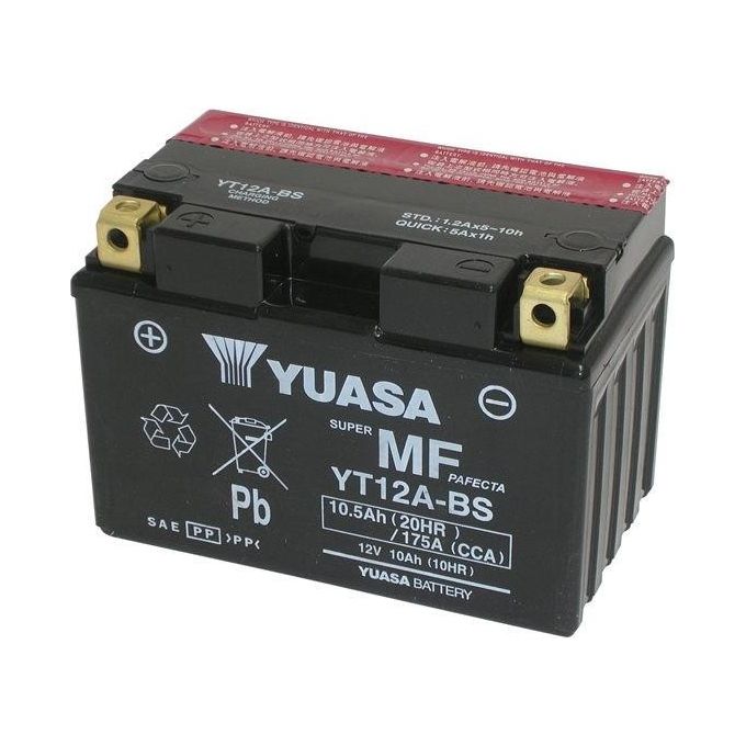 Batteria Moto Yuasa YT12A-BS tipo MF a limitata autoscarica (con acido a corredo)