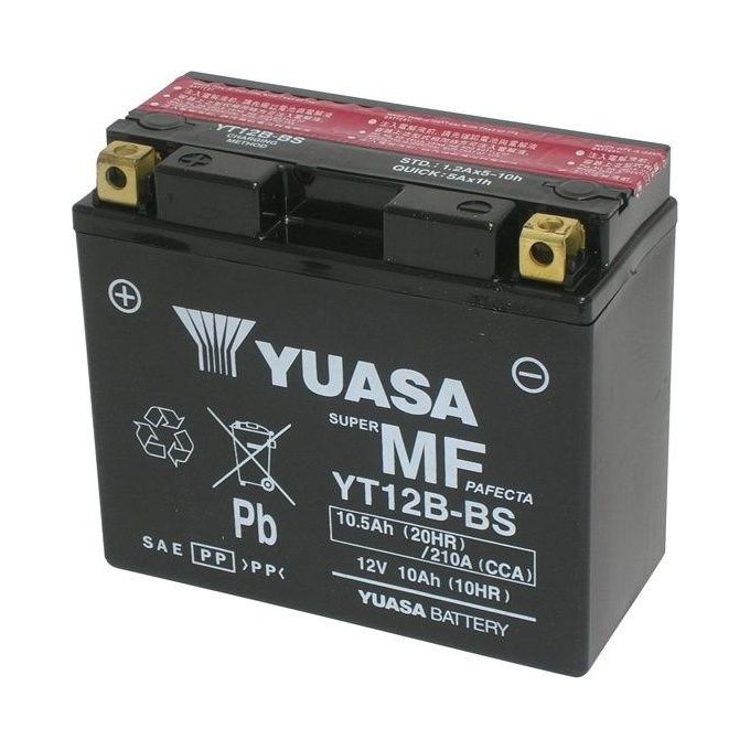 Batteria Moto Yuasa YT12B-BS tipo MF a limitata autoscarica (con acido a corredo)