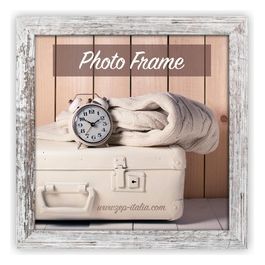 Cornice Portafoto Nelson 6 Bianco/Marrone 15x15cm in Legno