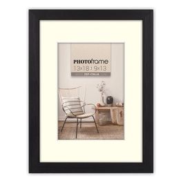 Malmo Black Cornice Portafoto 9x13cm/13x18cm in Legno con Passepartout