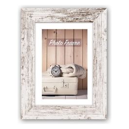 Nelson 6 Cornice Portafoto 20x30cm in Legno Bianco Vintage
