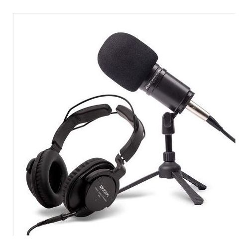 Zoom ZDM-1PMP Kit Podcast con Microfono Cavo e Cuffie con Treppiede