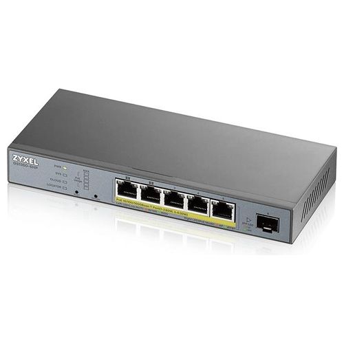 Zyxel GS1350-6HP Switch di Sorveglianza a 5 Porte Gigabit 60W PoE+ Smart Managed IP e CCTV
