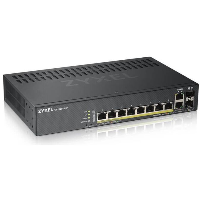 Zyxel GS1920-8HPv2 Switch Intelligente 8 x 10/100/1000 PoE+ + 2 x Combo Gigabit SFP Desktop