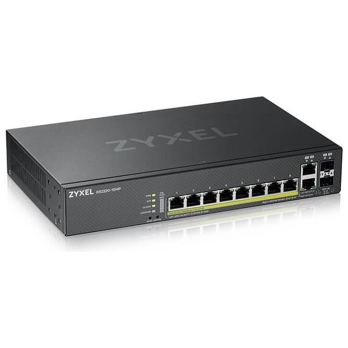 Zyxel GS2220-10HP-EU0101F Switch di Rete Gestito L2 Gigabit Ethernet 10/100/1000 Supporto Power Over Ethernet Nero